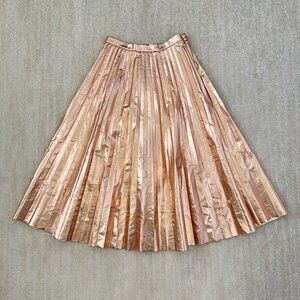 Topshop Vegan Leather Pleated Midi Skirt US 8